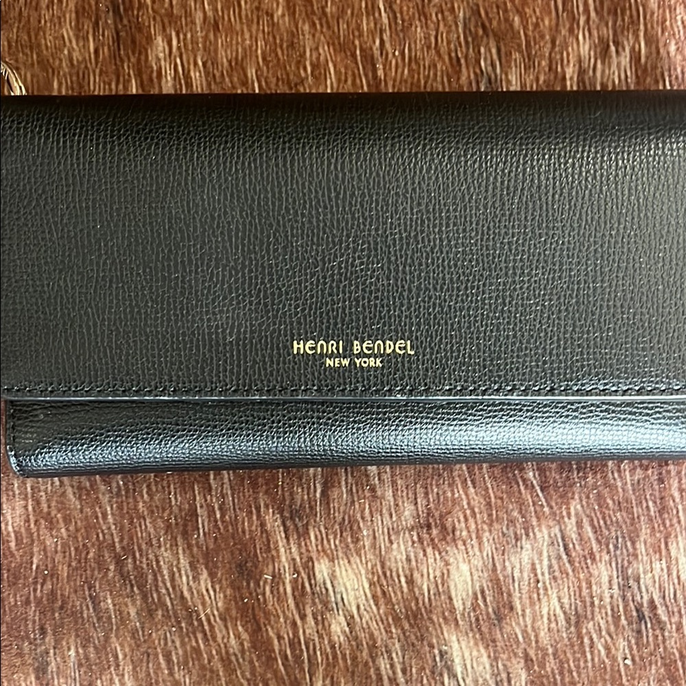 Henri Bendel Black Leather Clutch